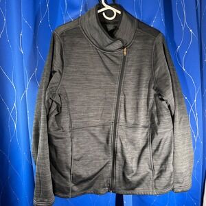 Champion Women's Full Zip Jacket Asymmetrical Collar Charcoal Heather XXL